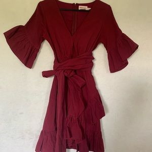 Wine Colored Showpo. Wrap Dress